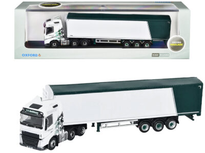 Volvo FH4 Truck RHD (Right Hand Drive) with Walking Floor Trailer "AW Jenkinson" White with Graphics 1/148 (N) Scale Diecast Model Car by Oxford Diecast