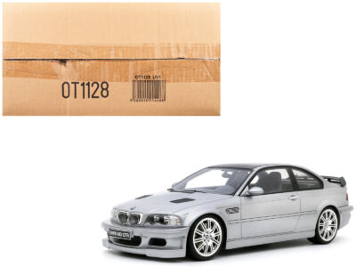 2001 BMW E46 M3 GTR Street Titan Silver Metallic 1/18 Model Car by Otto Mobile