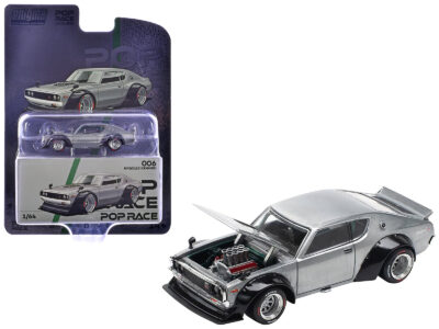 Skyline KPGC110 "Kenmeri" RHD (Right Hand Drive) Raw Metal "Enigma Exclusive Edition" 1/64 Diecast Model Car by Pop Race