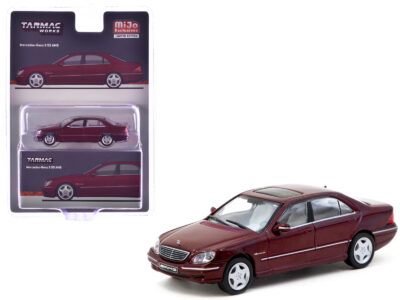 Mercedes-Benz S 55 AMG Bordeaux Red Metallic "Global64" Series 1/64 Diecast Model by Tarmac Works