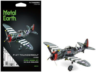 Model Kit Republic P-47 Thunderbolt Fighter Aircraft "The Jug" United States Army Air Forces (Moderate Difficulty) Steel Model by Metal Earth