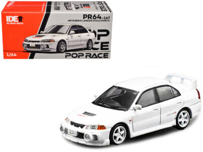 Mitsubishi Lancer Evolution IV RHD (Right Hand Drive) White "Indonesia Diecast Expo 2024 Exclusive" 1/64 Diecast Model Car by Pop Race