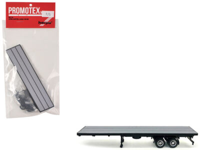 40ft Flatbed Trailer Gray Top 1/87 (HO) Plastic Model by Promotex
