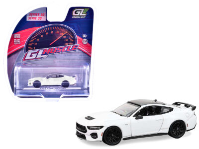 2024 Ford Mustang Oxford White with Black Top "GreenLight Muscle" Series 30 1/64 Diecast Model Car by Greenlight