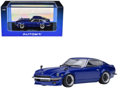 Nissan Fairlady Z RHD (Right Hand Drive) "Akuma No Z" Blue Metallic "Wangan Midnight - Comic #1 Version" Manga 1/64 Model Car by Autoart
