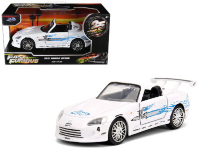 2001 Honda S2000 Convertible White with Graphics "Fast & Furious Remix - 25th Anniversary" Series 1/32 Diecast Model Car by Jada
