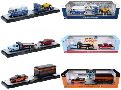Auto Haulers Set of 3 Trucks Release 93 Limited Edition to 6000 pieces Worldwide 1/64 Diecast Model Cars by M2 Machines