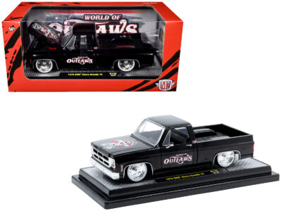1976 GMC Sierra Grande 15 Pickup Truck "World of Outlaws" Black Limited Edition to 4050 pieces Worldwide 1/24 Diecast Model Car by M2 Machines