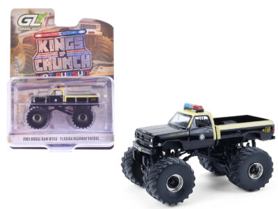 1983 Dodge Ram W350 Monster Truck "Florida Highway Patrol" Black with Cream Top and Stripes "Kings of Crunch - Hot Pursuit" Special Edition 1/64 Diecast Model Car by Greenlight