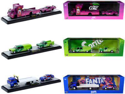 Auto Haulers "Soda" Set of 3 pieces Release 44 Limited Edition to 5750 pieces Worldwide 1/64 Diecast Model Cars by M2 Machines