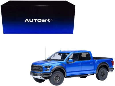 2019 Ford F-150 Raptor Pickup Truck Velocity Blue 1/18 Model Car by Autoart