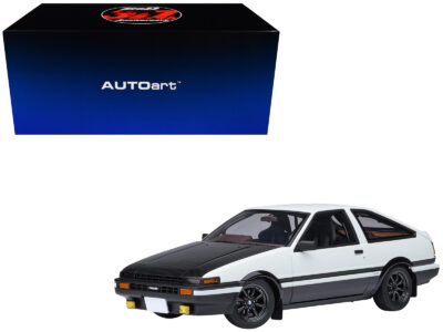 Toyota Sprinter Trueno (AE86) RHD (Right Hand Drive) "Project D Final Version" White with Carbon Hood "Initial D" (1995-2013) TV Series "30th Anniversary" 1/18 Model Car by Autoart