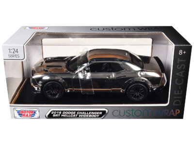 2018 Dodge Challenger SRT Hellcat Widebody Chrome "Custom Wrap" Series 1/24 Diecast Model Car by Motormax