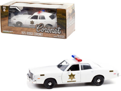 1975 Dodge Coronet White "Hazzard County Sheriff" 1/24 Diecast Model Car by Greenlight