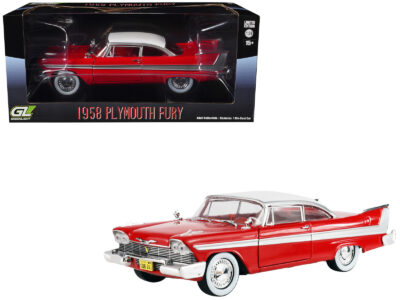 1958 Plymouth Fury Red with White Top and Red Interior "Hollywood Greatest Hits" Series 1/24 Diecast Model Car by Greenlight