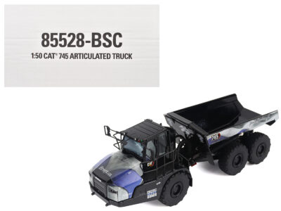 CAT Caterpillar 745 Articulated Dump Truck "Brent Scarbrough & Co. - Back the Blue" Black with Graphics "High Line" Series 1/50 Diecast Model by Diecast Masters