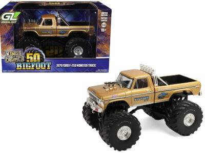 1979 Ford F-250 Monster Truck "Bigfoot #1 50th Anniversary" Gold Metallic "Kings of Crunch" Series 1/43 Diecast Model Car by Greenlight