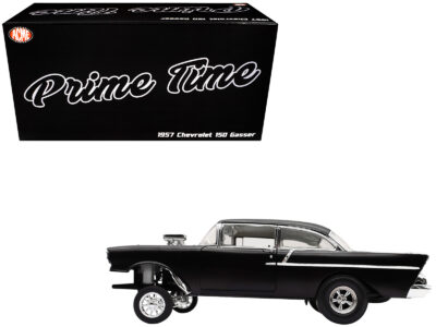 1957 Chevrolet 150 Gasser "Prime Time" Black Limited Edition to 204 pieces Worldwide 1/18 Diecast Model Car by ACME