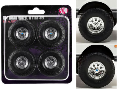 "Offroad" 35" Mag Wheel and Tire Set of 4 pieces from 1971 Chevrolet K5 Blazer for 1/18 Scale Models by ACME