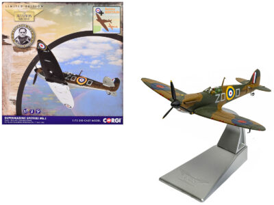 Supermarine Spitfire MkI Fighter Aircraft "P9443 ZD-D Flight Lieutenant Douglas Bader No. 222 Squadron Battle of Britain" (1940) Royal Air Force "The Aviation Archive" Series 1/72 Diecast Model by Corgi