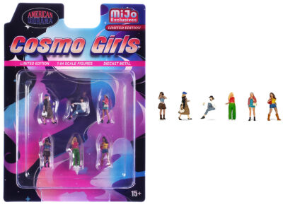 "Cosmo Girls" 6 piece Diecast Figure Set (6 Figures) Limited Edition for 1/64 Scale Models by American Diorama