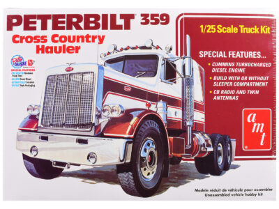 Skill 3 Model Kit Peterbilt 359 "Cross Country Hauler" 1/25 Scale Model by AMT