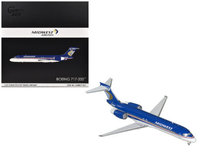 Boeing 717-200 Commercial Aircraft "Midwest Airlines" (N920ME) Blue and White "Gemini 200" Series 1/200 Diecast Model Airplane by GeminiJets