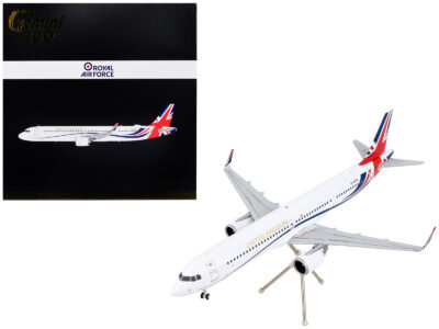 Airbus A321neo Commercial Aircraft "British Royal Air Force" White with United Kingdom Flag Graphics "Gemini 200" Series 1/200 Diecast Model Airplane by GeminiJets