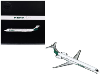 McDonnell Douglas MD-90 Commercial Aircraft "Reno Air" (N905RA) White with Green Tail "Gemini 200" Series 1/200 Diecast Model Airplane by GeminiJets
