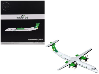 Bombardier Q400 Commercial Aircraft "Wideroe" (LN-WDM) White with Green Tail "Gemini 200" Series 1/200 Diecast Model Airplane by GeminiJets