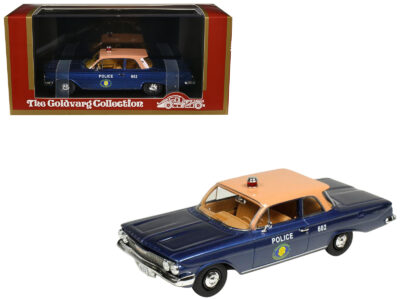 1961 Chevrolet Biscayne "Nassau County Police Department" Blue Metallic with Beige Top Limited Edition to 150 pieces Worldwide 1/43 Model Car by Goldvarg Collection