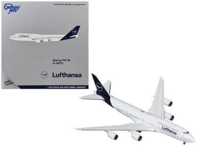 Boeing 747-8I Commercial Aircraft "Lufthansa" (D-ABYA) White with Dark Blue Tail 1/400 Diecast Model GeminiJets