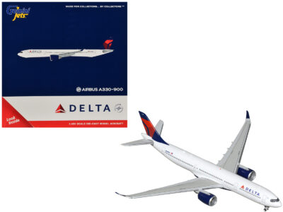 Airbus A330-900 Commercial Aircraft "Delta Air Lines" (N408DX) White with Red and Blue Tail 1/400 Diecast Model by GeminiJets