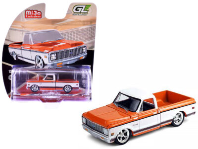 1972 Chevrolet C-10 Short Bed Pickup Truck Orange and White "Mijo Exclusives" Series 1/64 Diecast Model Car by Greenlight
