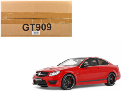 2014 Mercedes-Benz C63 AMG Red with Black Top 1/18 Model Car by GT Spirit