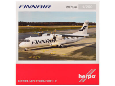 ATR 72-500 Commercial Aircraft "FinnAir" (OH-ATI) White 1/200 Diecast Model Airplane by Herpa