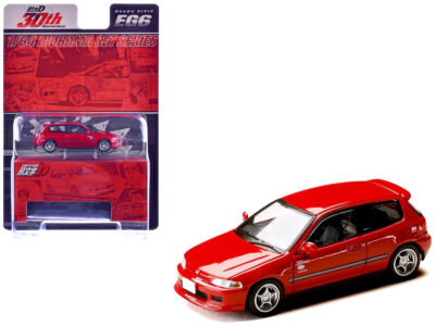 Honda Civic (EG6) RHD (Right Hand Drive) "Myogi Night Kids" Red "Initial D" (1995-2013) Manga "Diorama Set Series" 1/64 Diecast Model car by Hobby Japan