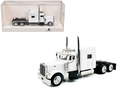 Peterbilt 389 Truck Tractor with Sleeper Cab White 1/87 (HO) Scale Plastic Model Car by HO Logistics