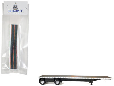 High Boy Spread Axle Flatbed Trailer White 1/87 (HO) Plastic Model Car by HO Logistics