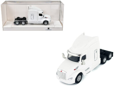 Peterbilt 579 Sleeper Cab White 1/87 (HO) Plastic Model Car by HO Logistics