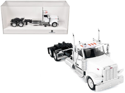 Peterbilt 589 2-Axel Day Cab White 1/87 (HO) Plastic Model Car by HO Logistics