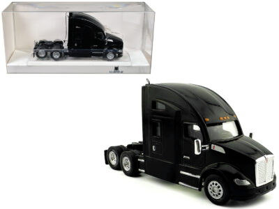 Kenworth T680 Sleeper Cab Black 1/87 (HO) Plastic Model Car by HO Logistics