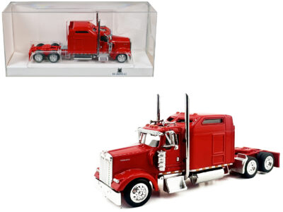 Kenworth W900L Truck Tractor with Sleeper Cab Red 1/87 (HO) Scale Plastic Model Car by HO Logistics