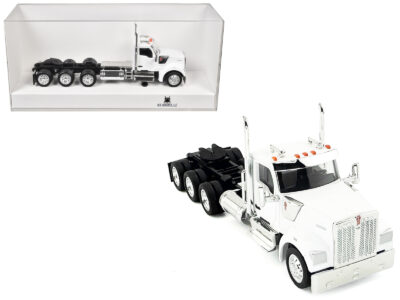 Kenworth W990 3-Axel Day Cab White 1/87 (HO) Plastic Model Car by HO Logistics