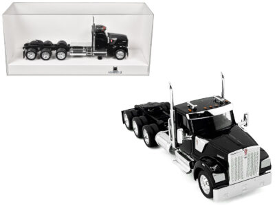 Kenworth W990 3-Axel Day Cab Black 1/87 (HO) Plastic Model Car by HO Logistics