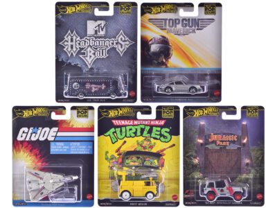 "Pop Culture 2025" 5 piece Set K "Premium Series" Diecast Model Cars by Hot Wheels