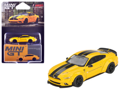 Ford Mustang "LB-Works" Triple Yellow with Black Stripes Limited Edition 1/64 Diecast Model Car by Mini GT