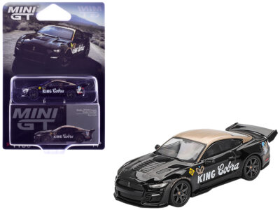 Shelby GT500 Dragon Snake Concept "King Cobra" Black with Gold Metallic Top Limited Edition 1/64 Diecast Model Car by Mini GT