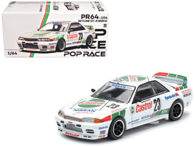 Nissan Skyline GT-R (BNR32) RHD (Right Hand Drive) #23 Winner "Macau Guia Race" (1990) 1/64 Diecast Model Car by Pop Race