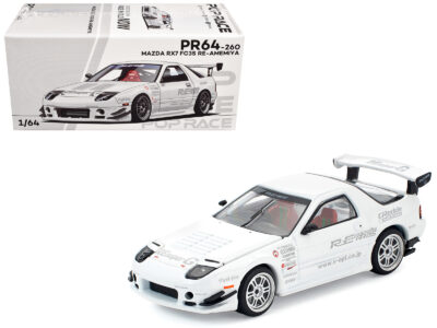 Mazda RX7 (FC3S) RE Amemiya RHD (Right Hand Drive) White 1/64 Diecast Model Car by Pop Race